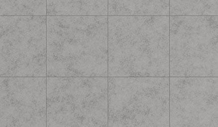 Gray tiled floor with subtle texture and visible grout lines