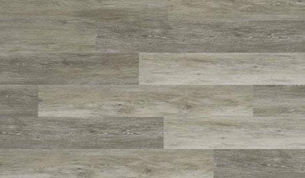 Gray wooden plank flooring with a staggered pattern